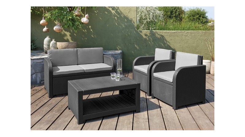 CONJUNTO RATTAN 4P. GRAFITO