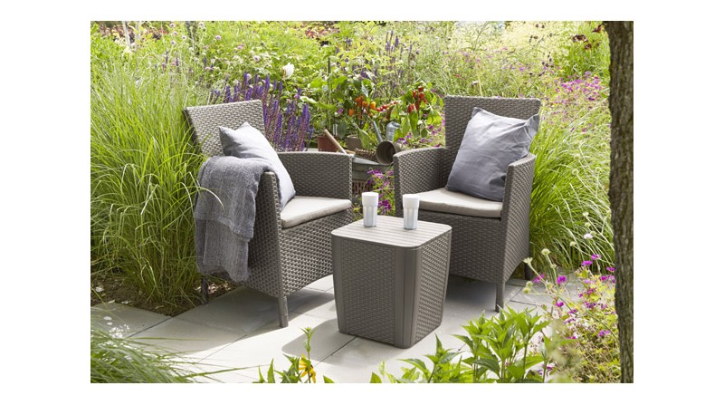 Set jardín butacas y mesa-arcón